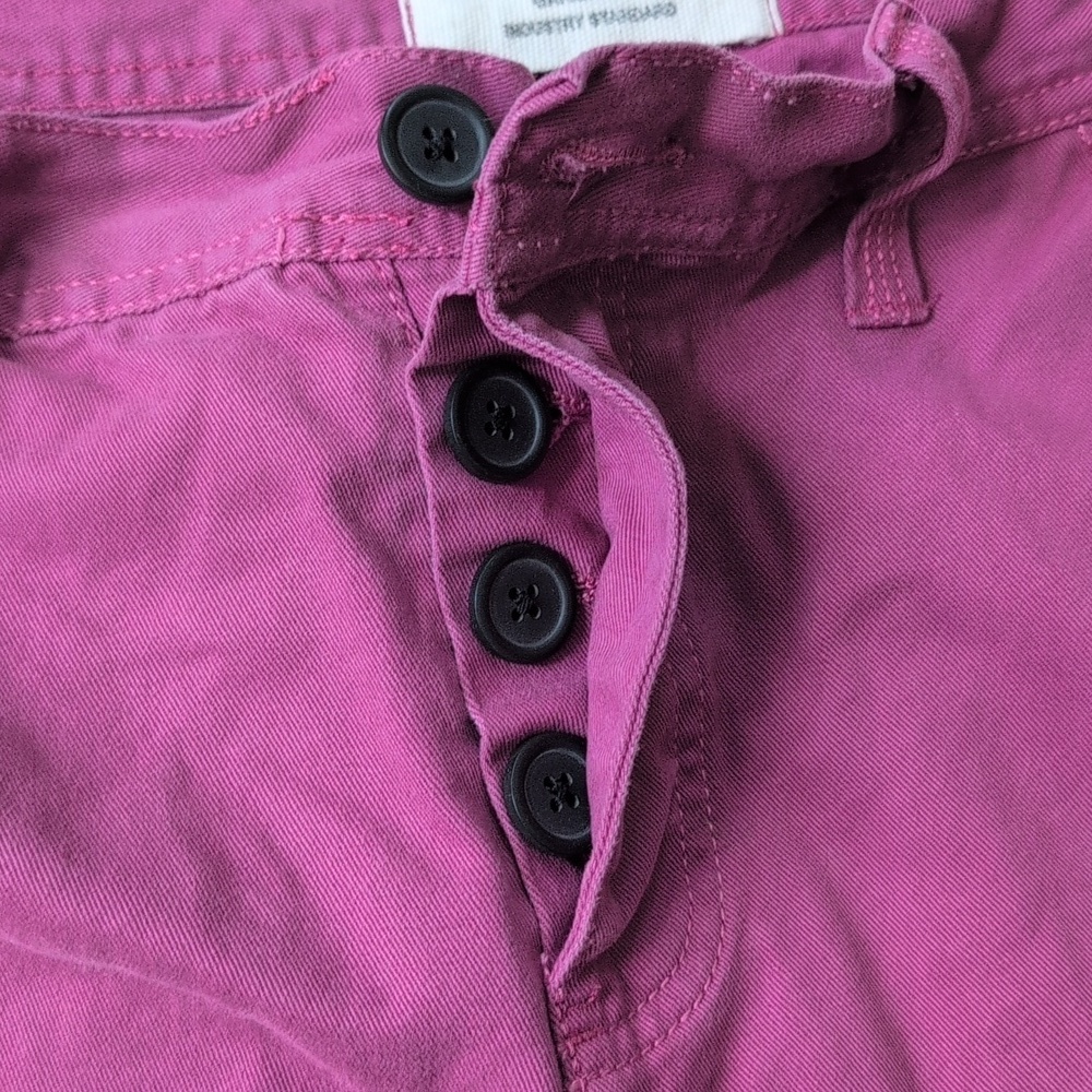 Bellfield Men's Casual Chino Raspberry Fuchsia Pink Button Fly Shorts Sz 30 - Picture 4 of 7